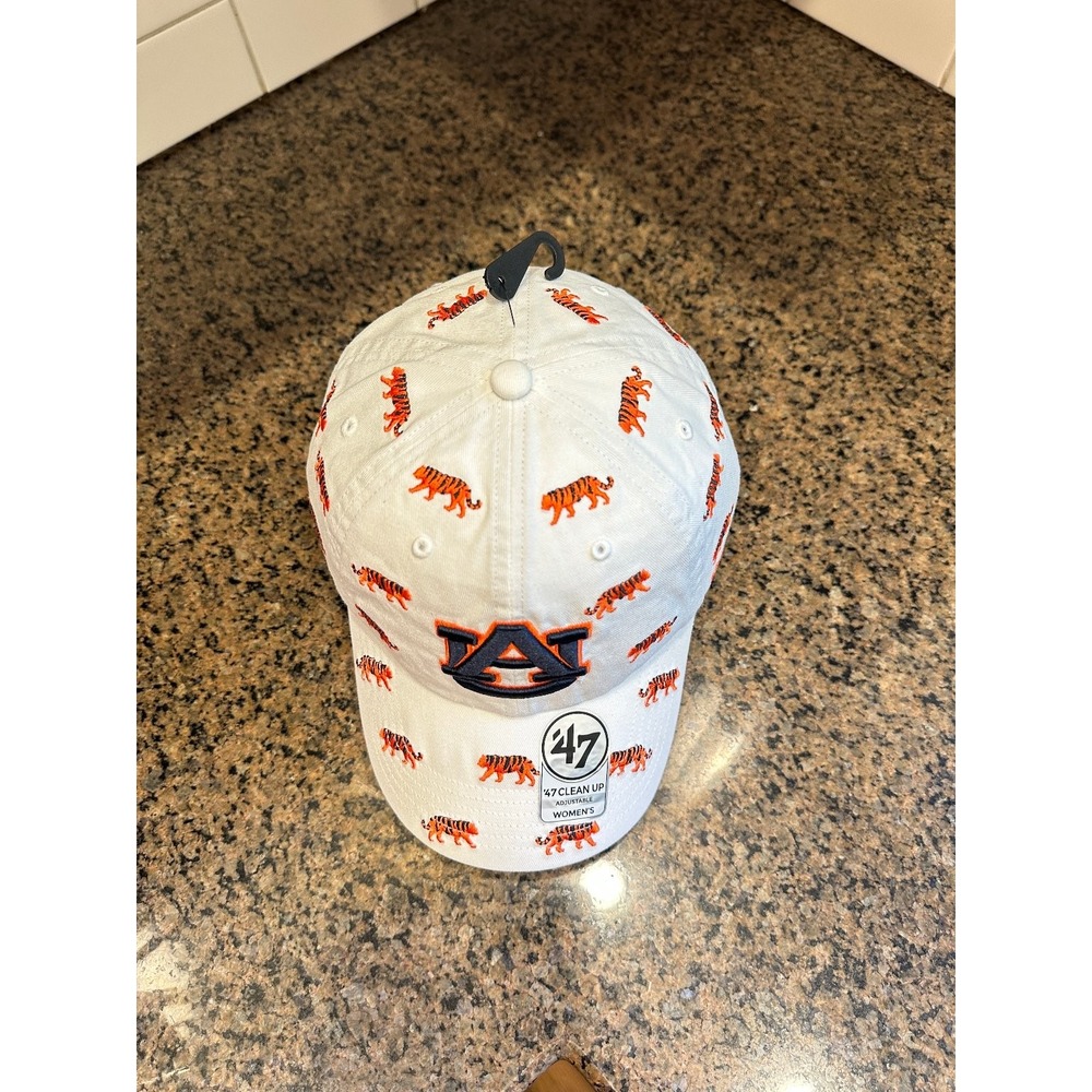 Auburn Tigers '47 Clean Up Adjustable Hat White Orange Tiger Print - Picture 5 of 9